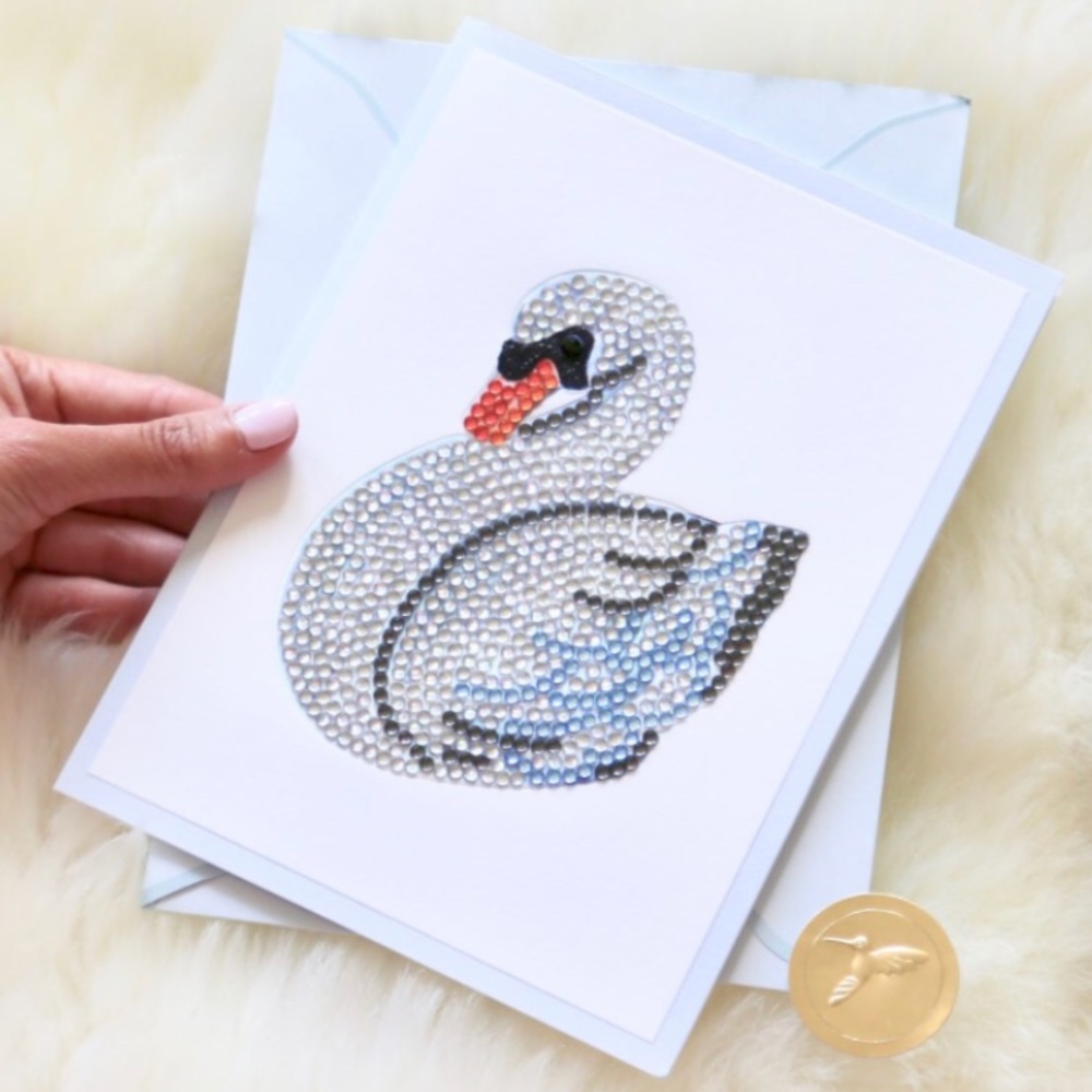 NEW Papyrus Judith Leiber Swan Blank Gem Card!!!